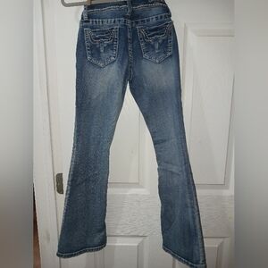 Grace in la girls jeans bootcut with longhorn embroidery